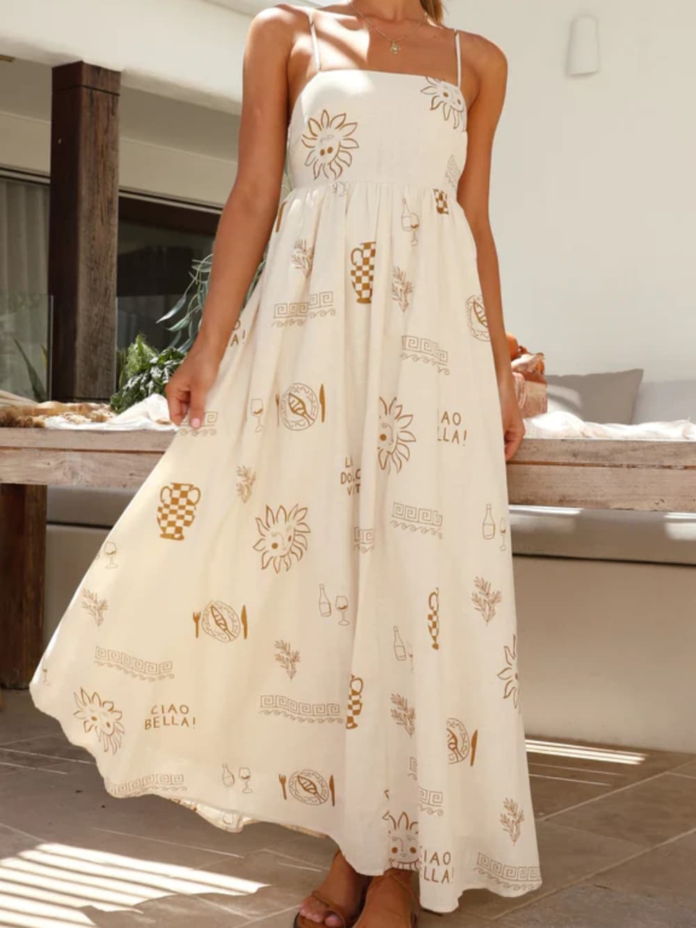 Avery™ - Maxi Dress With Mediterranean Print