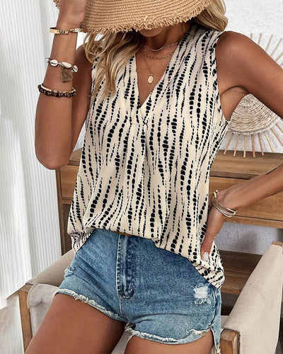 Peyton™ - Sleeveless Casual Printed Blouse
