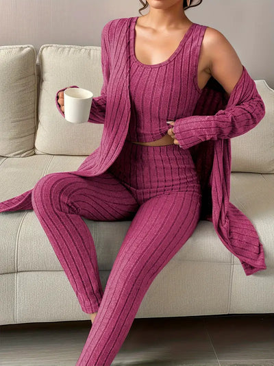 Lina™ - Ribbed Three-Piece Set