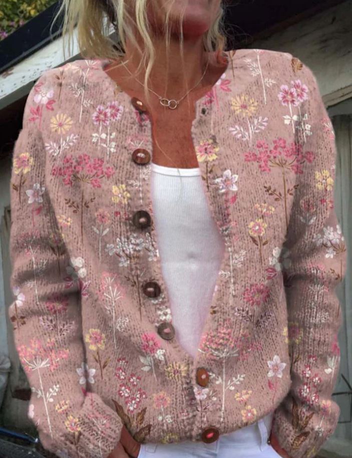 Zoe™ - Elegant Sweatshirt with Delicate Floral Print