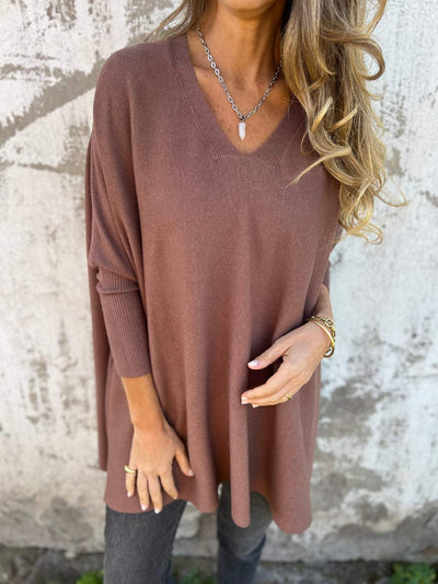 Grace™ - Comfortable V-neck Long Sleeve Knitted Sweater