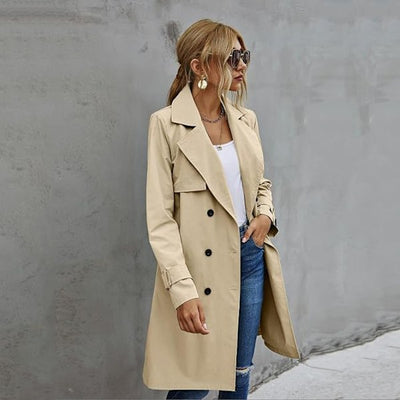 Avery™ - Modern Double-Breasted Windbreaker Coat