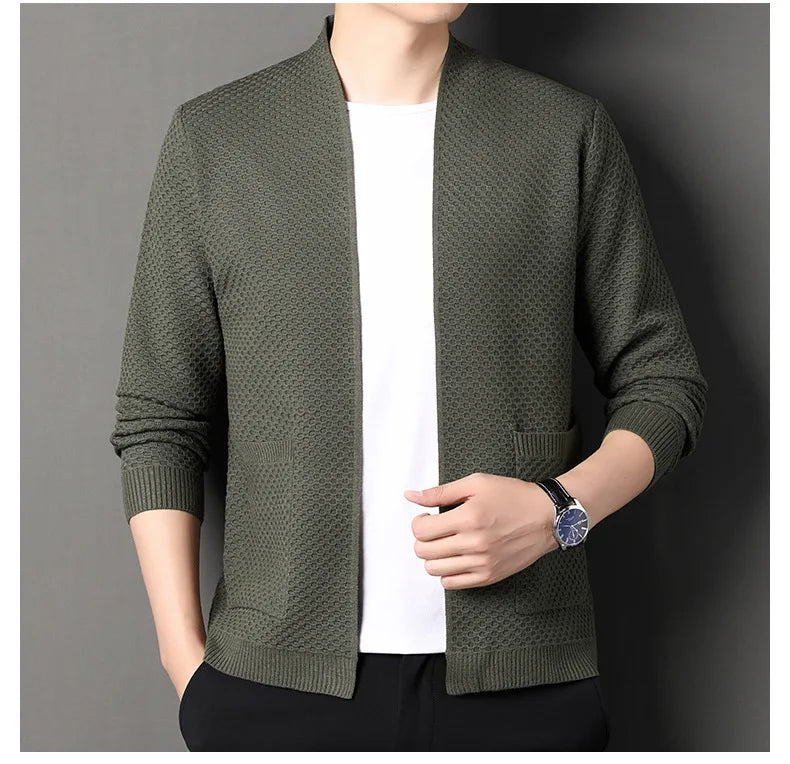 James™  - Comfortable Honeycomb Knit Cardigan
