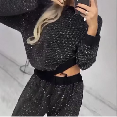 Aria™ - Stylish Sequin Pullover Top and Pant 2 Piece Set