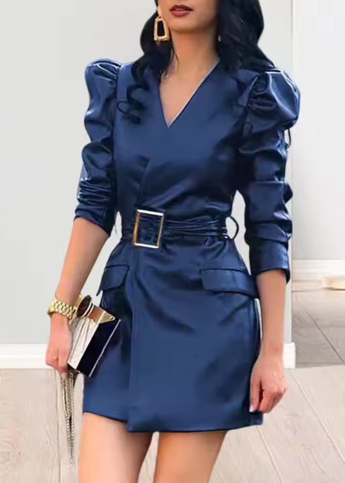 Zoe™ - Stylish V-Neck Slim Fit Dress