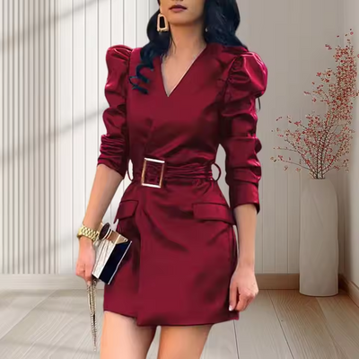 Zoe™ - Stylish V-Neck Slim Fit Dress