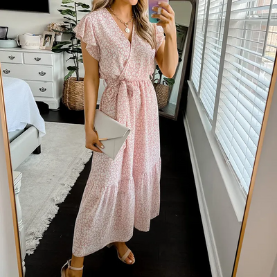 Zoe™ - Comfortable Floral Wrap Belt Summer Dress