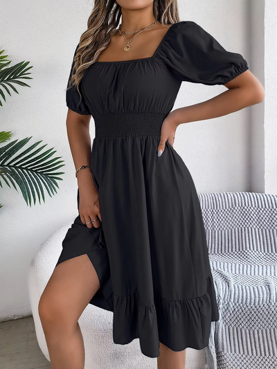 Riley™ - Stylish Short Sleeve V Neck Linen Dress
