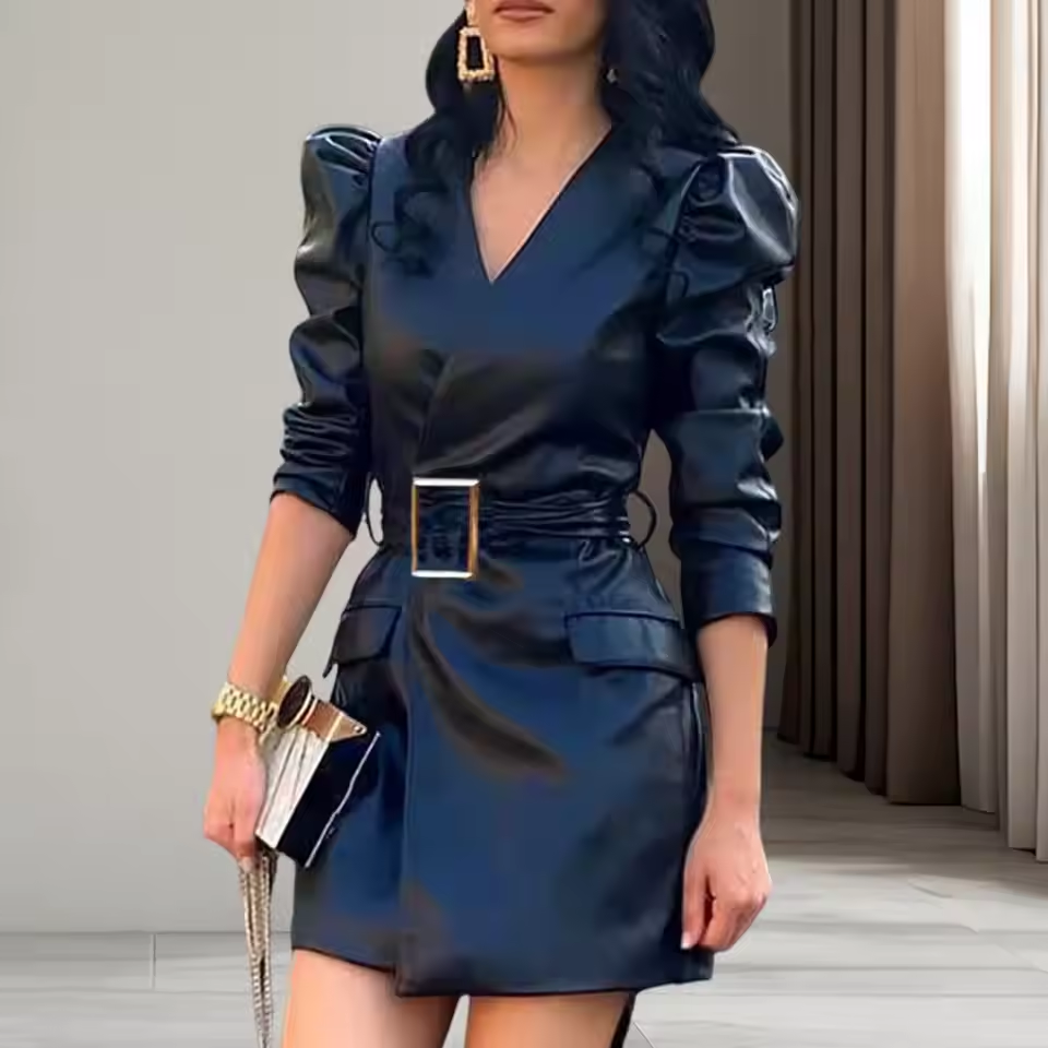 Zoe™ - Stylish V-Neck Slim Fit Dress