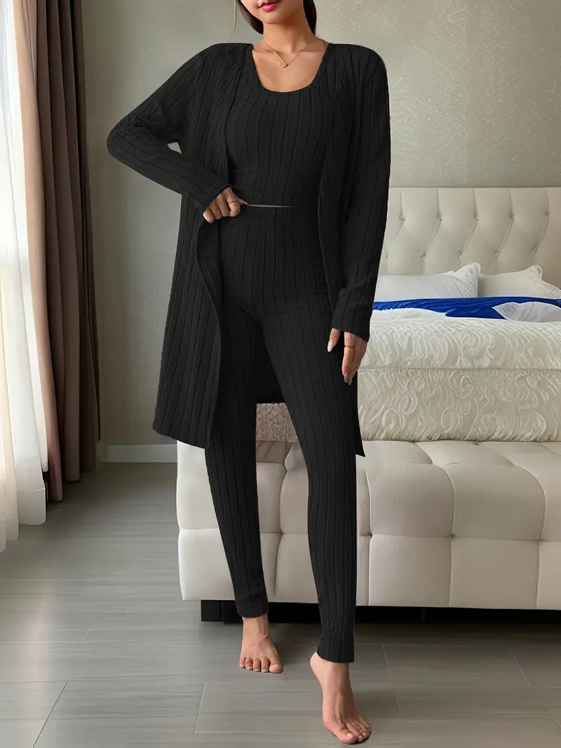 Lina™ - Ribbed Three-Piece Set