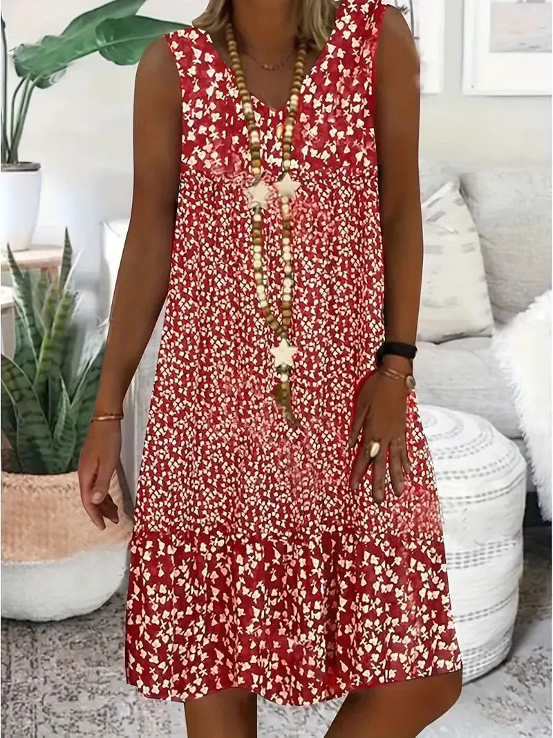 Lina™  - Floral Sleeveless Handmade Dress