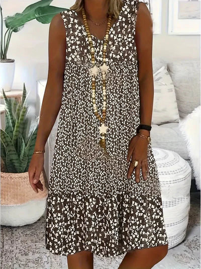 Lina™  - Floral Sleeveless Handmade Dress
