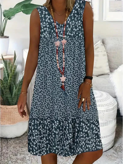 Lina™  - Floral Sleeveless Handmade Dress