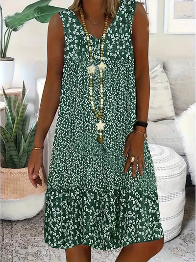 Lina™  - Floral Sleeveless Handmade Dress