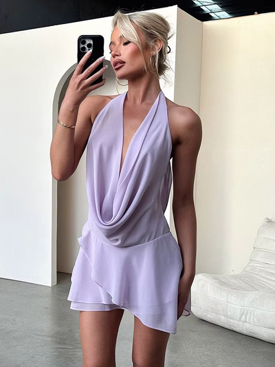 Charlotte™ - Modern Sexy Backless Halter Mini Dress