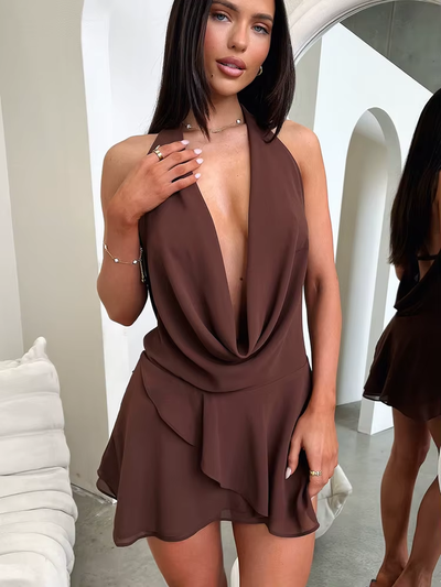 Charlotte™ - Modern Sexy Backless Halter Mini Dress