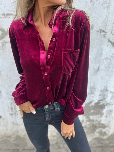 Amelia™ - Elegant And Trendy Velvet Blouse