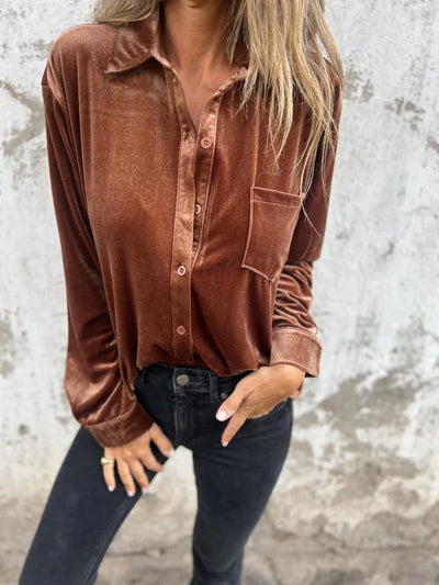 Amelia™ - Elegant And Trendy Velvet Blouse