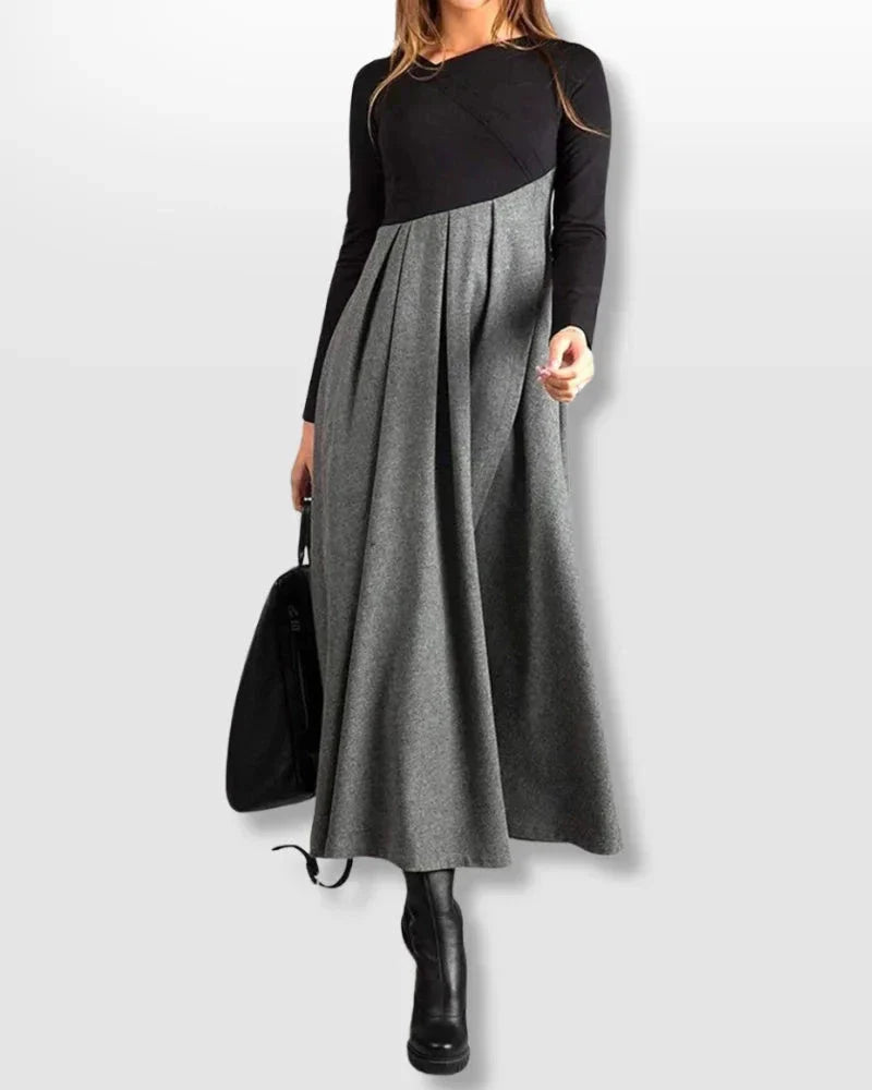 Olivia™ - Elegant Two-Tone Dress