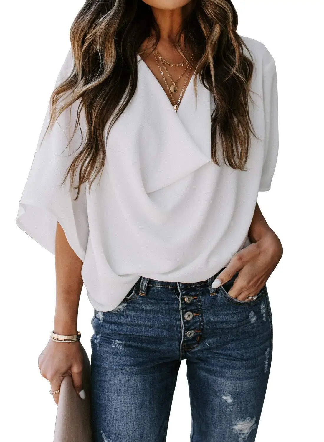 Charlotte™ - Draped Elegance Blouse