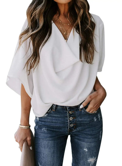 Charlotte™ - Draped Elegance Blouse