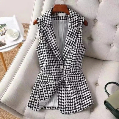 Lina™ - Elegant Checkered Vest