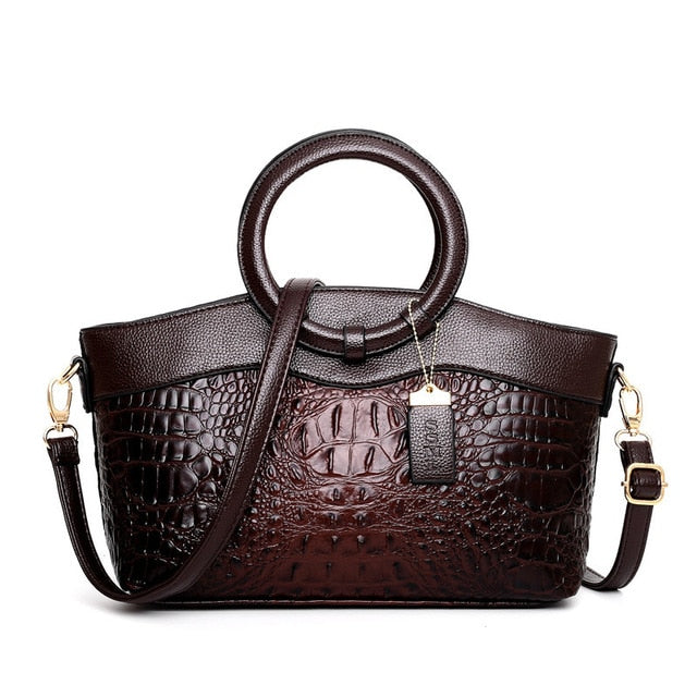 Ella™ - Elegant Handmade Leather Croco Bag