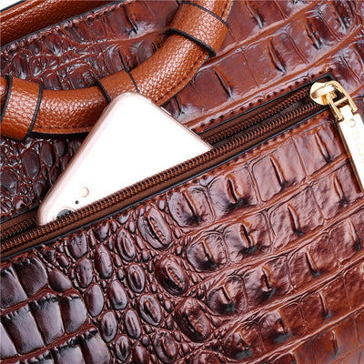 Ella™ - Elegant Handmade Leather Croco Bag