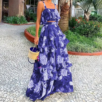 Scarlett™ - Modern Printed Two-piece Long Skirt Set